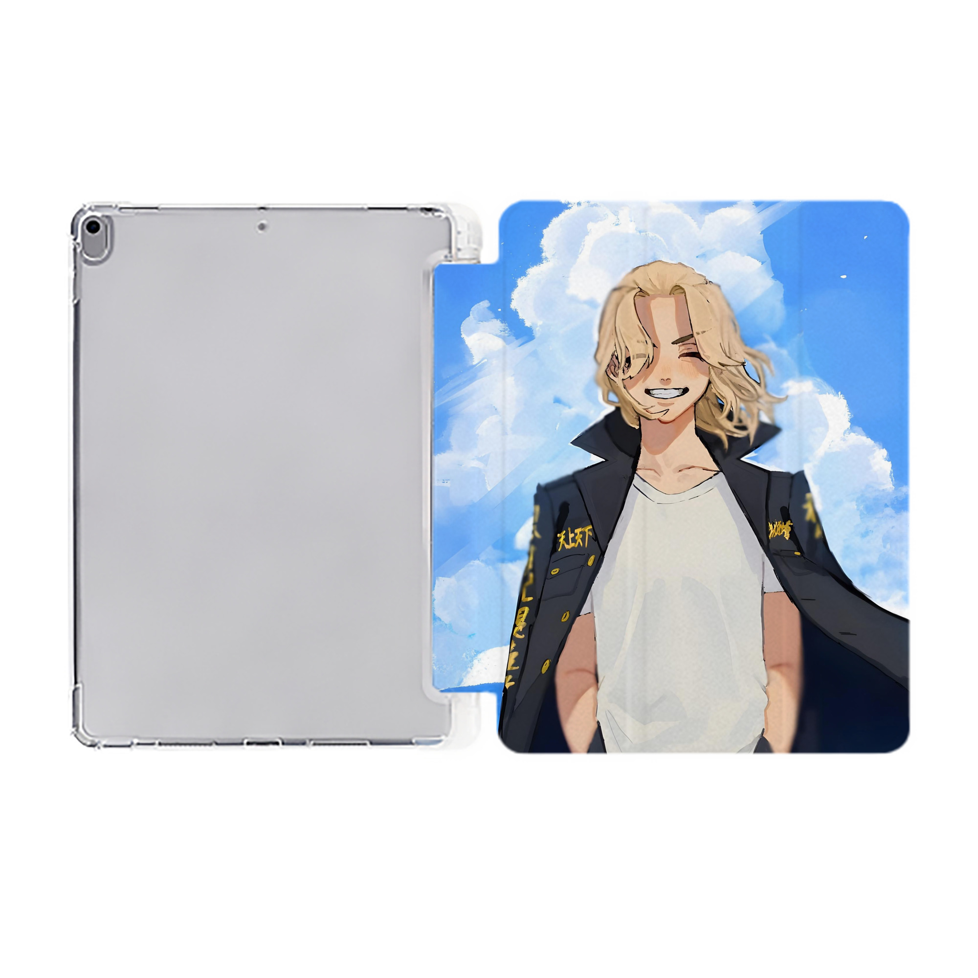 （画像用） 東京リベンジャーズ Tokyo Revengers IPad ケース ペン収納付き 三つ折りスタンド PUレザー×シリコン 対応機種9.5/10.5/10.9インチ